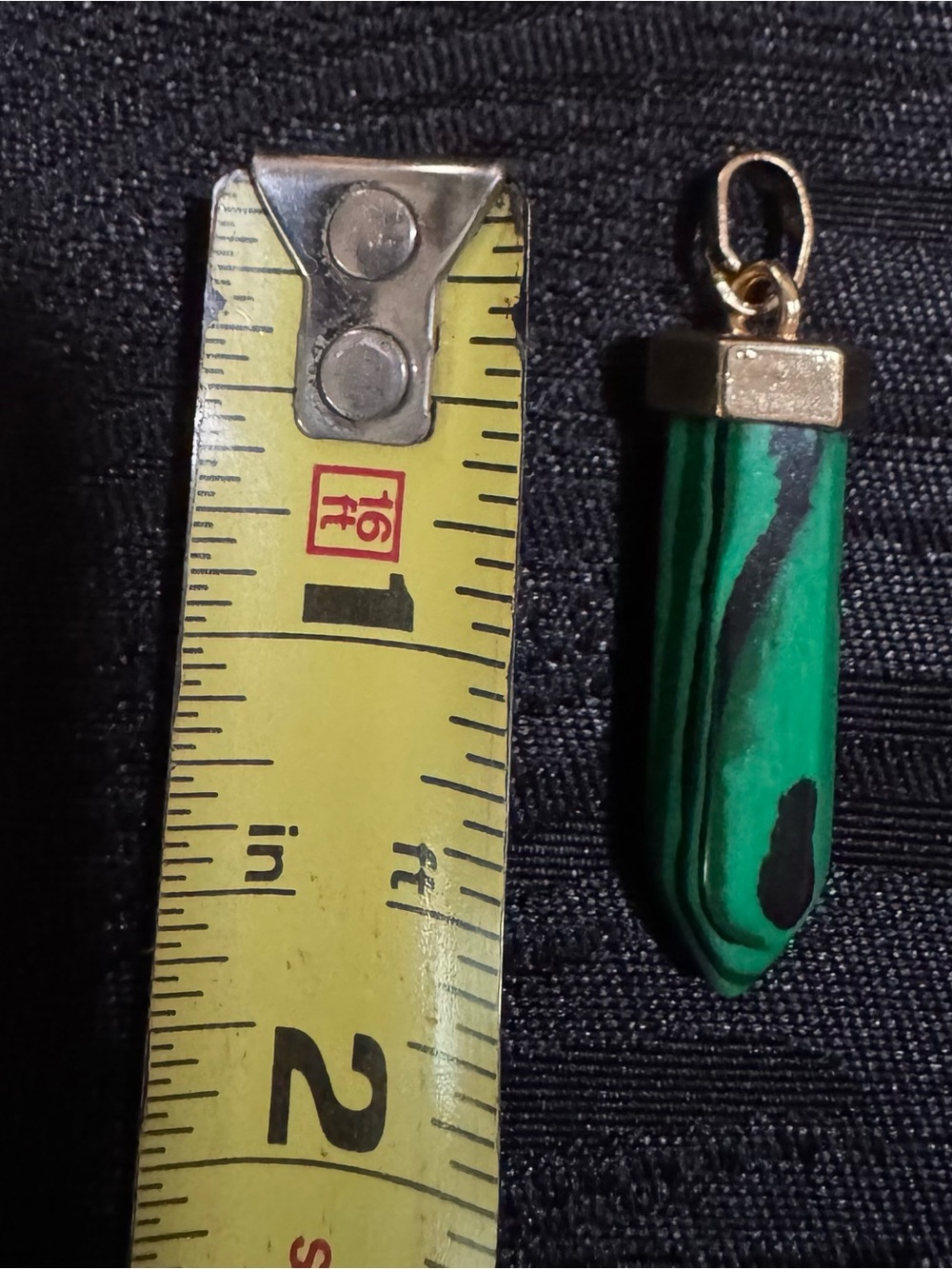 Green Malachite-Style Point Pendant Charm